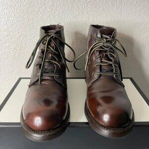 Frye Men's Brown Leather Ankle Boots Lace Up Size 9 D Made In Mexico